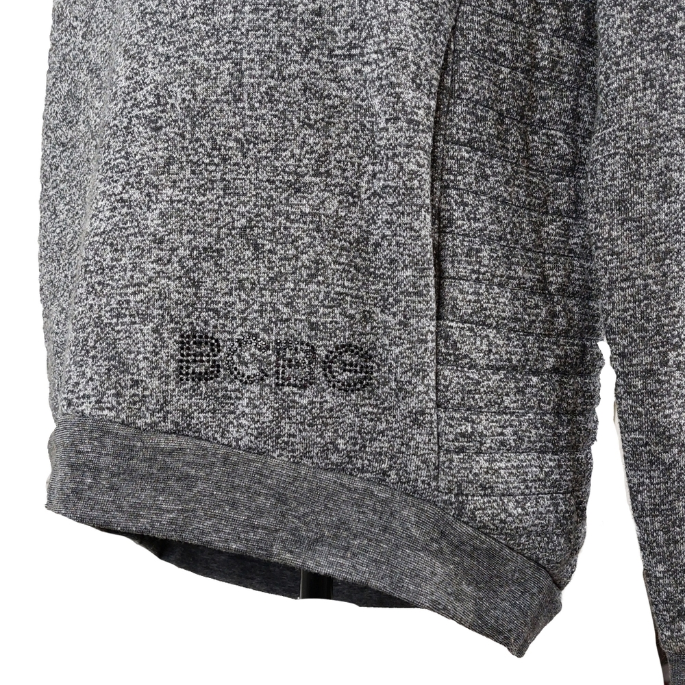 BCBG Hi-Low Marled Gray Logo Womens S Pullover Sweatshirt - Picture 2 of 8